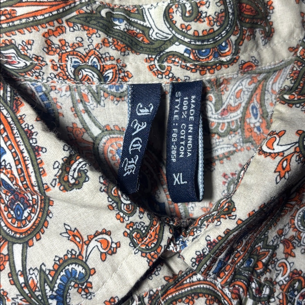 Multicolor Paisley Cotton Shirt bold pearl snap button front western long sleeve - Picture 3 of 12